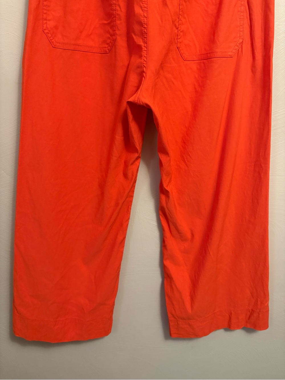 Anthropologie Maeve The Colette Cropped Wide-Leg Trousers Orange Red Size 31 - Picture 11 of 13